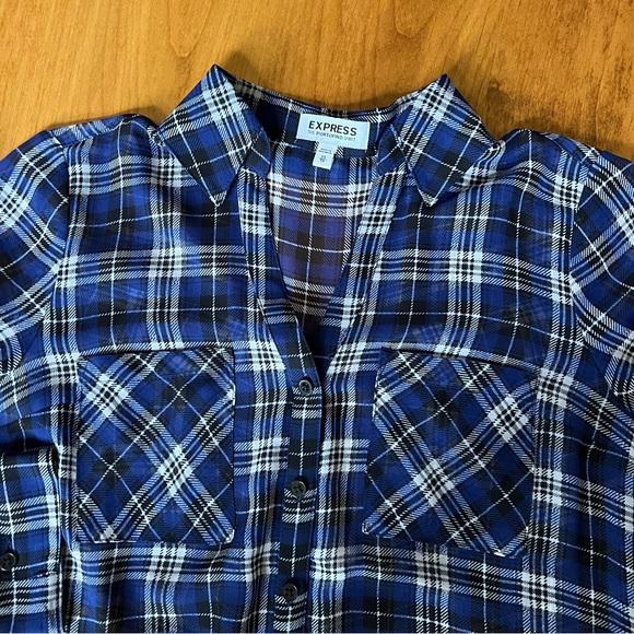 Express The Portofino Shirt, Navy Blue, Size XS - Picture 3 of 11